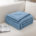 Cozette 3D Plush Throw - Ice Blue