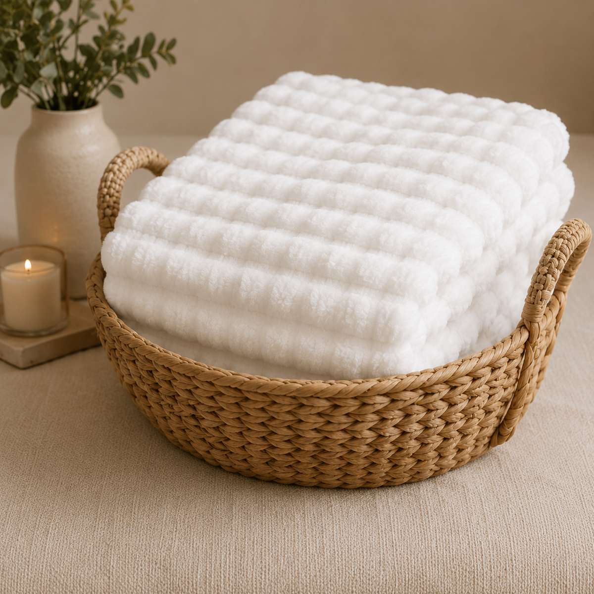 Cozette 3D Plush Throw - Cream