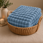 Cozette 3D Plush Throw - Ice Blue