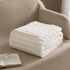 Cozette 3D Plush Throw - Cream
